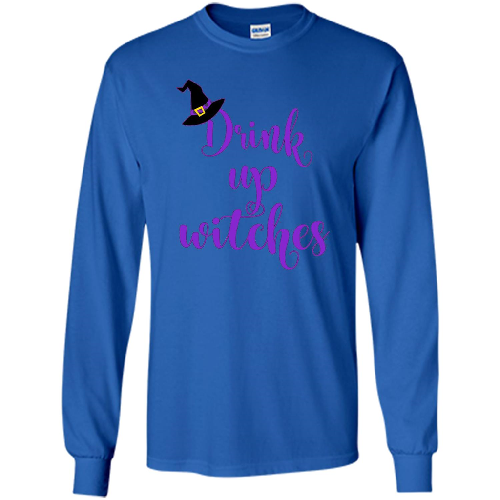 Drink Up Witches Halloween Tshirt Royal
