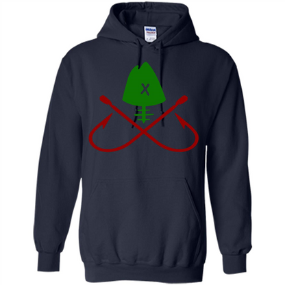 Fishing T-Shirt Skull And Crossed Hooks Navy