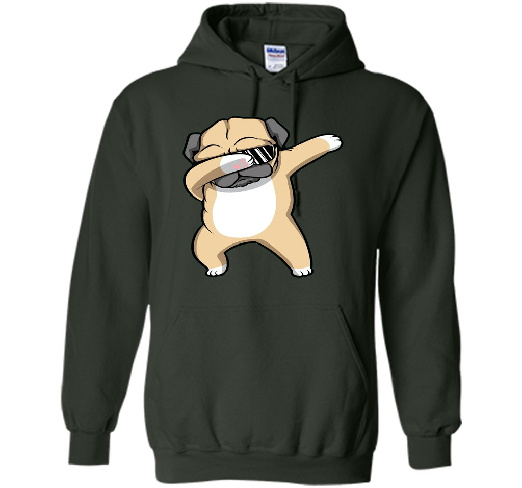 Dabbing Pug Shirt - Funny Cute Dog Dab Dance T-shirt Forest Green