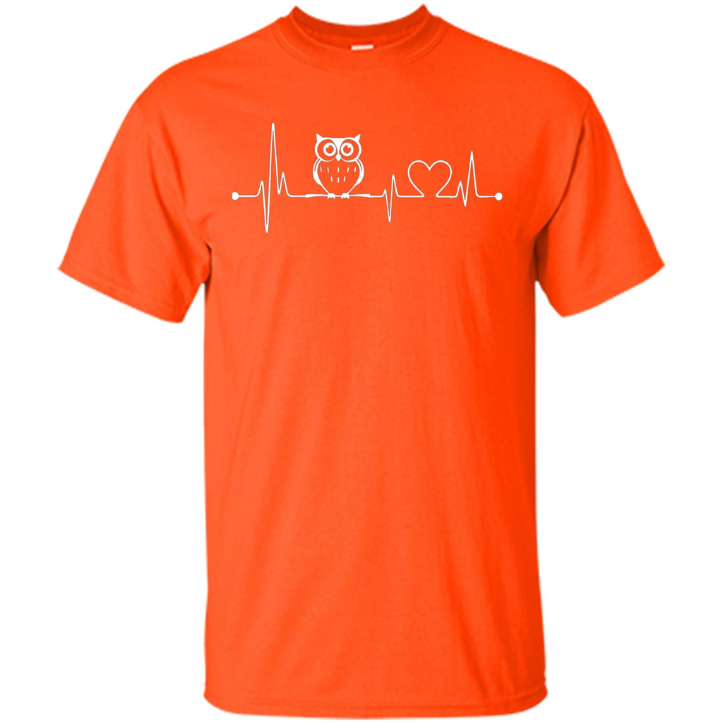 Heartbeat Owl T-shirt Love Owl T-shirt Orange