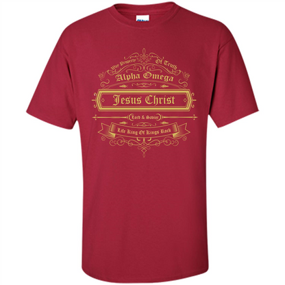 Christian T-shirt Way Property Of Truth Jesus Christ Alpha Omega Lord Cardinal