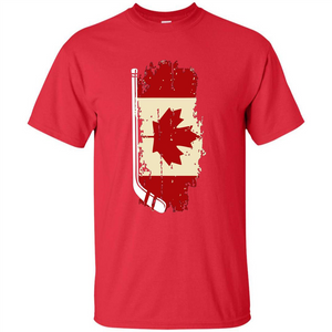 Canada Hockey Funny T-Shirt Canada Hockey Flag T-shirt