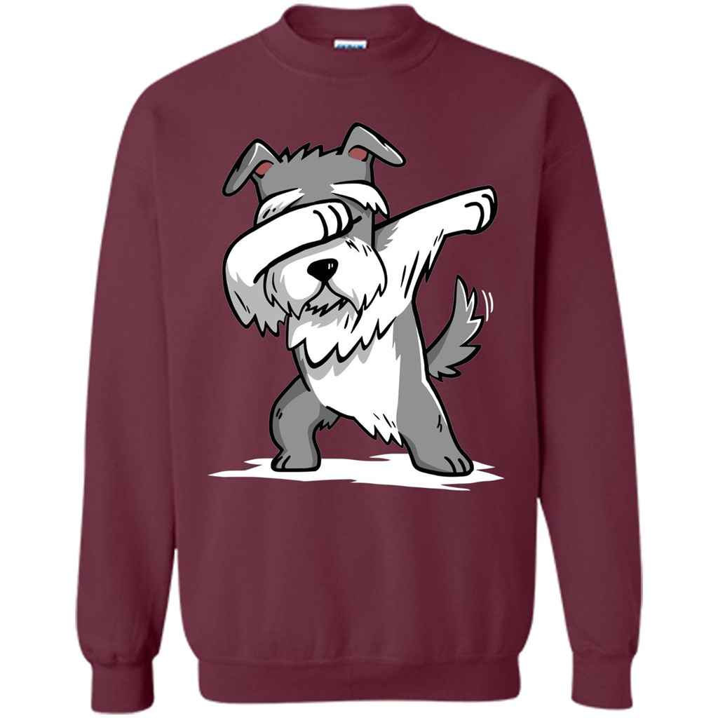 Schnauzer Cute Dabbing T-Shirt Funny Dab Dance Gift T-shirt Maroon