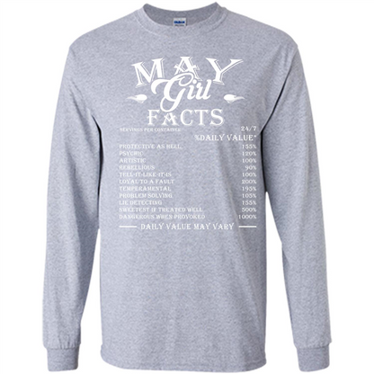 May Girl Facts T-shirt Sport Grey