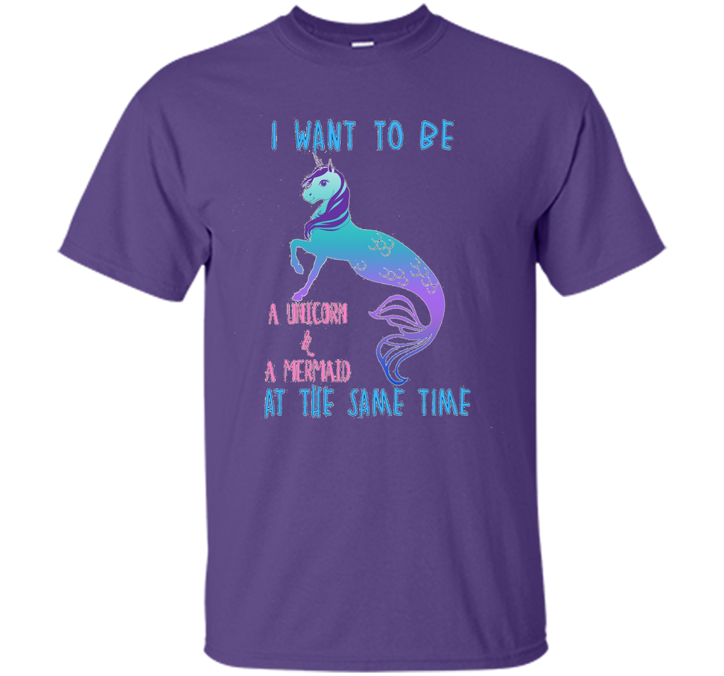 Cute Unicorn Mermaid Mermicorn T-shirt For Girls Purple