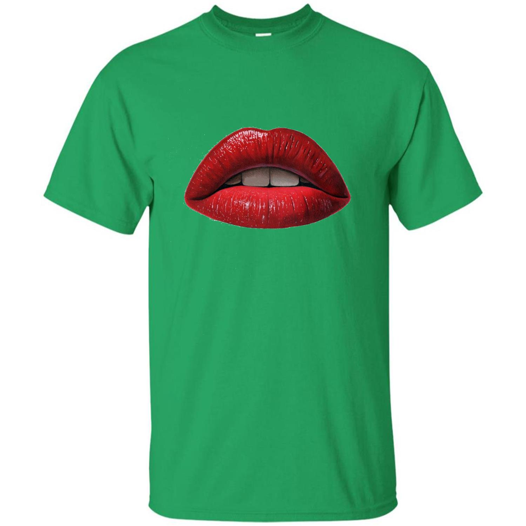 Red Lips T-shirt with Red Lips Art T-shirt Irish Green