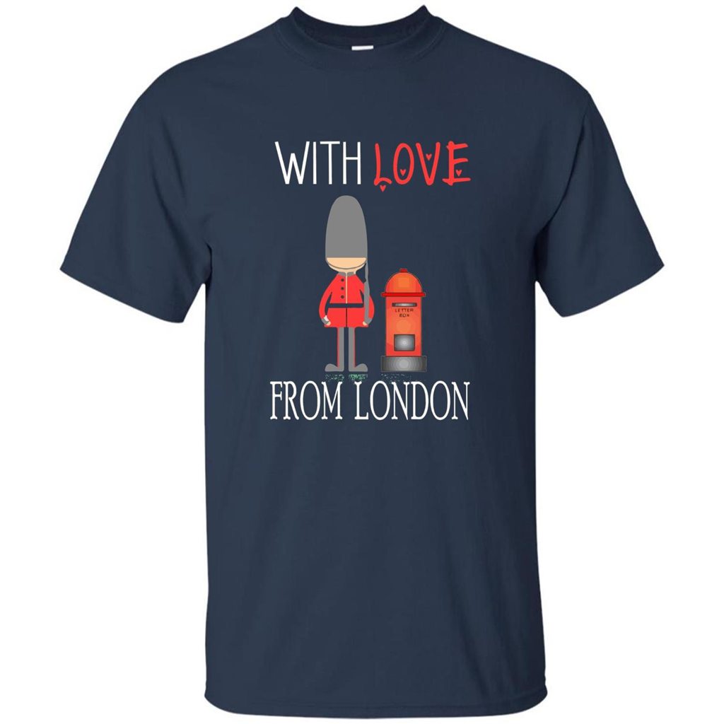 With Love From London England Britain Palace Guard T-shirt Navy