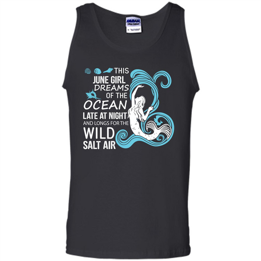 This June Girl Dreams Of The Ocean Late At Night T-shirt Black