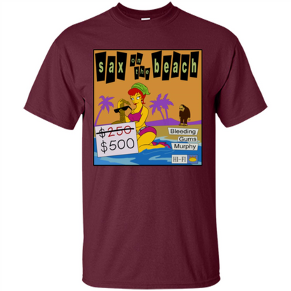 Sax on the Beach Discount Edition T-shirt Maroon