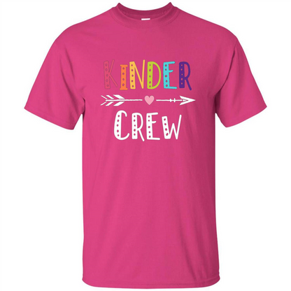Kinder Crew Kindergarten Teacher T-Shirt School Day T-shirt Heliconia