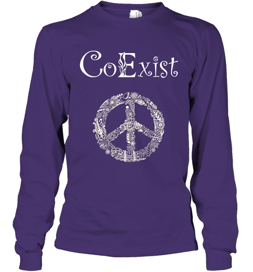 Co Exist Shirt Long Sleeve T-Shirt Long Sleeve T-Shirt Purple