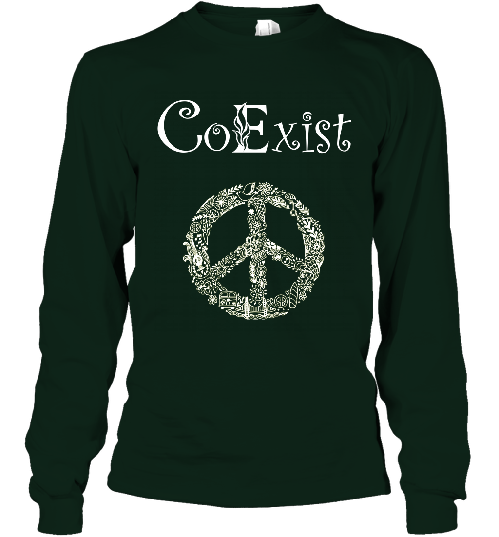 Co Exist Shirt Long Sleeve T-Shirt Long Sleeve T-Shirt Forest Green