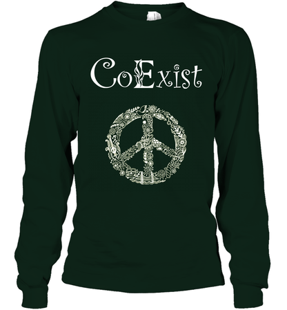 Co Exist Shirt Long Sleeve T-Shirt Long Sleeve T-Shirt Forest Green