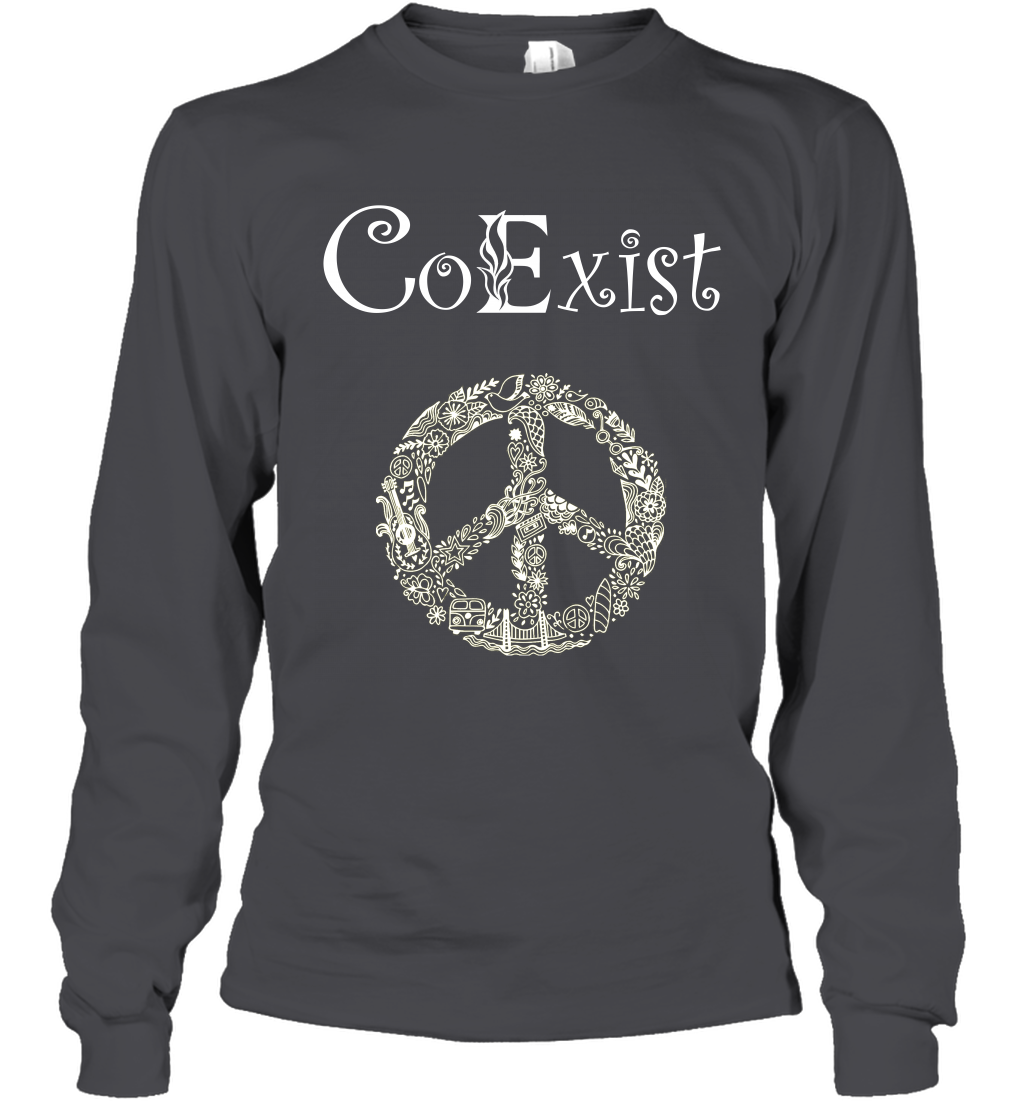 Co Exist Shirt Long Sleeve T-Shirt Long Sleeve T-Shirt Dark Heather