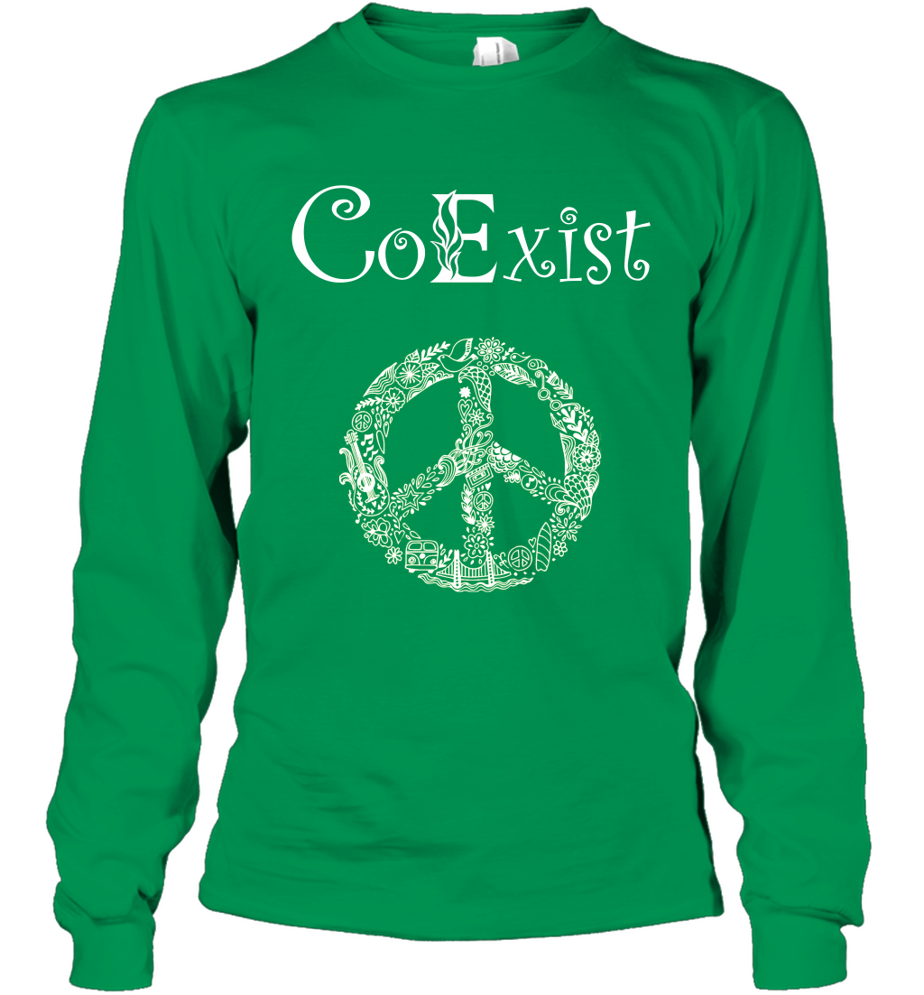 Co Exist Shirt Long Sleeve T-Shirt Long Sleeve T-Shirt Irish Green