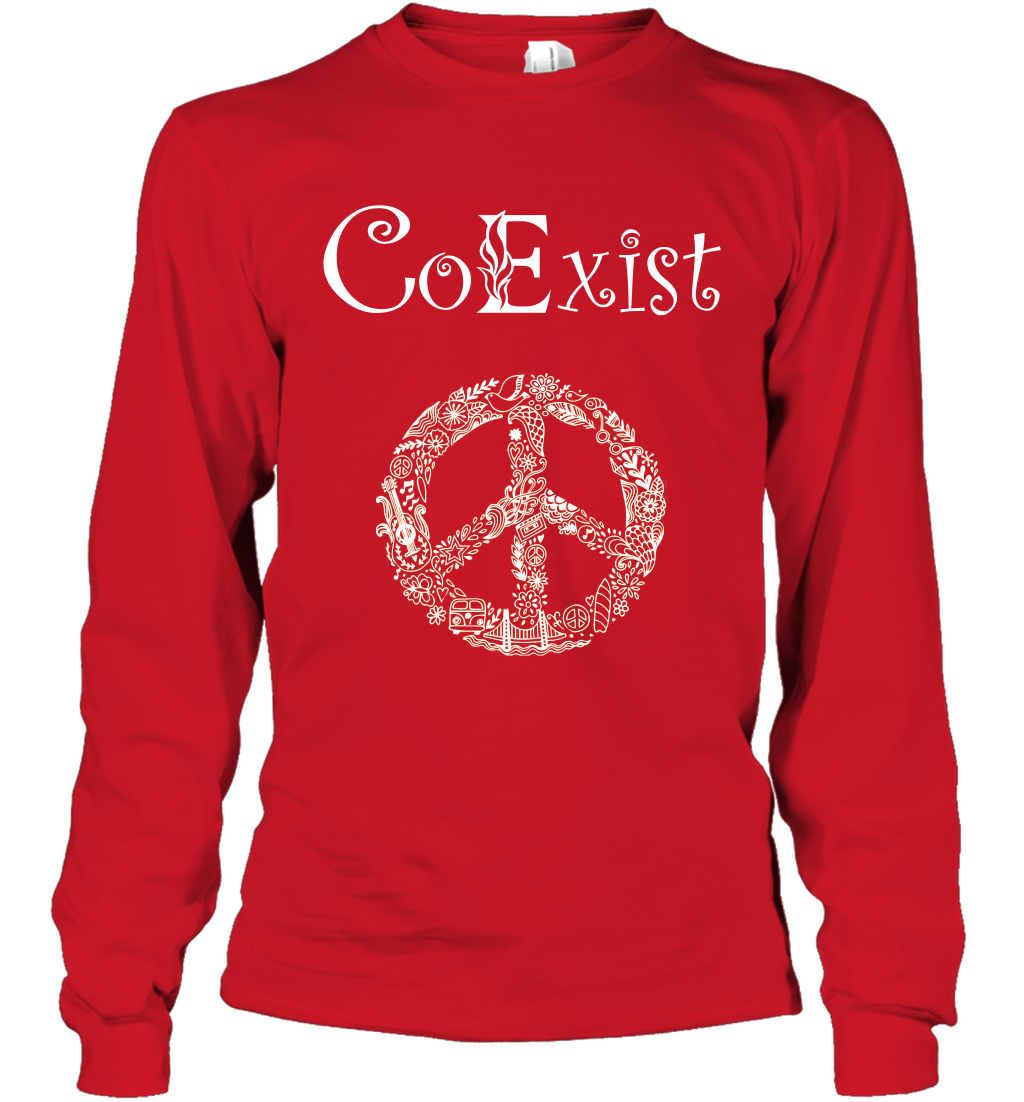 Co Exist Shirt Long Sleeve T-Shirt Long Sleeve T-Shirt Red