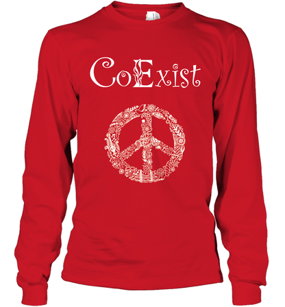 Co Exist Shirt Long Sleeve T-Shirt Long Sleeve T-Shirt Red