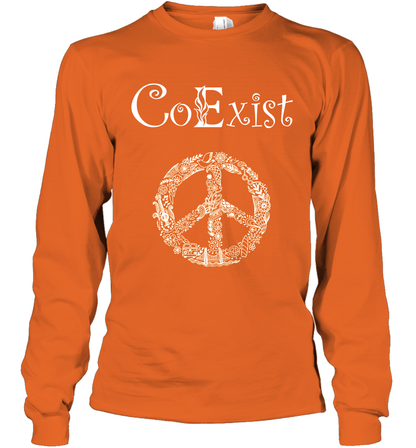 Co Exist Shirt Long Sleeve T-Shirt Long Sleeve T-Shirt Orange
