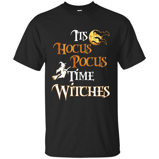 Halloween Witch T-shirt It's Hocus Pocus Time Witches Black