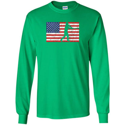 Funny Baseball Player American Flag T-shirt Irish Green