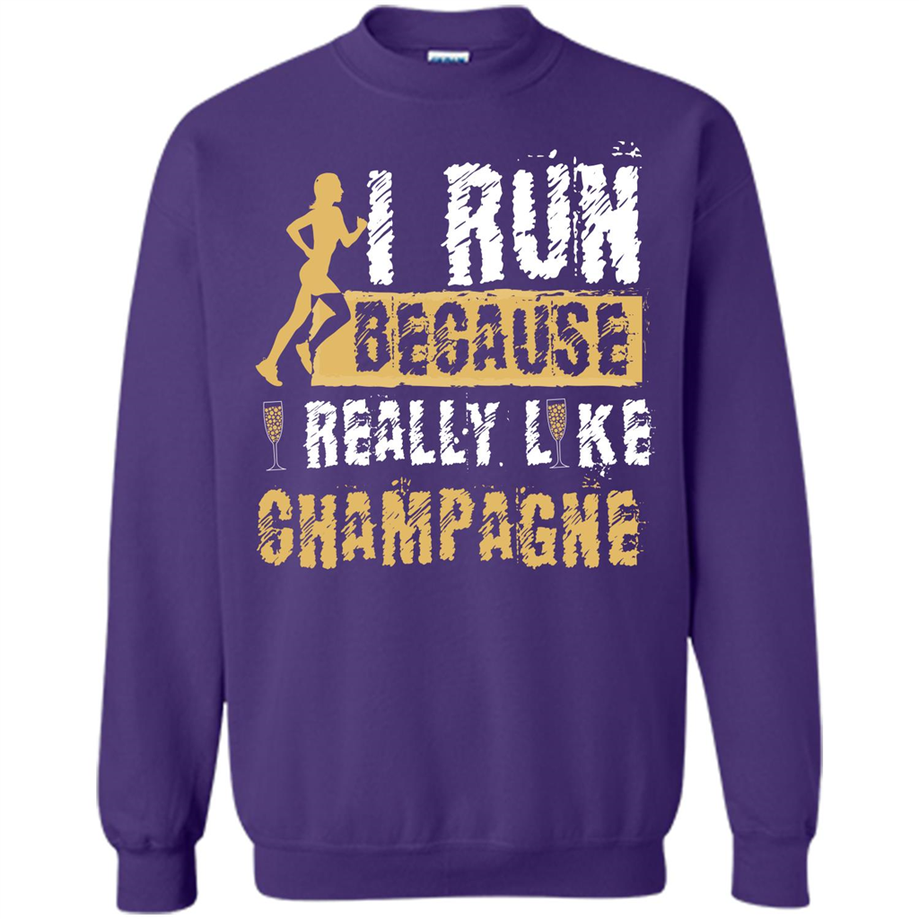 Champagne T-shirt I Run Because I Really Like Champagne Orange