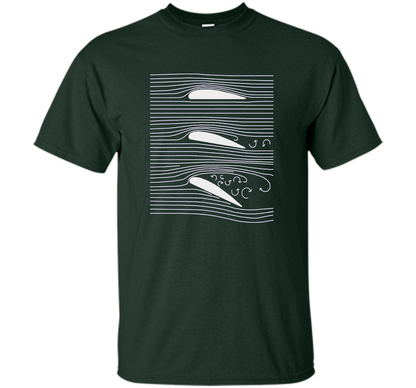 Airplane Wing T-shirt Aerospace Airfoil Stall Diagram Forest Green