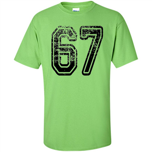 Number 67 T-shirt - Grungy Sports Team T-shirt