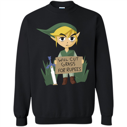 Video Games T-srhit Will Cut Grass For Rupees T-shirt Black