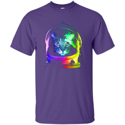 Astronaut Cat T-shirt Purple