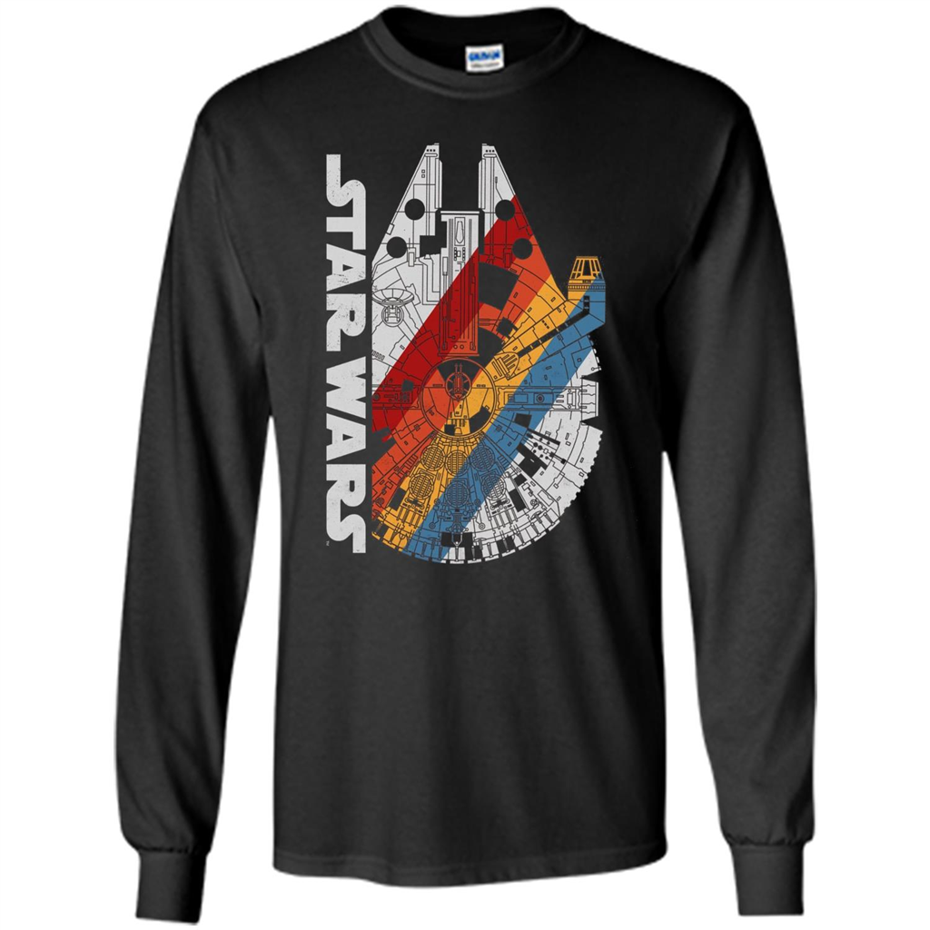 Movie T-shirt The Millennium Falcon Wears Retro Stripes T-shirt Black