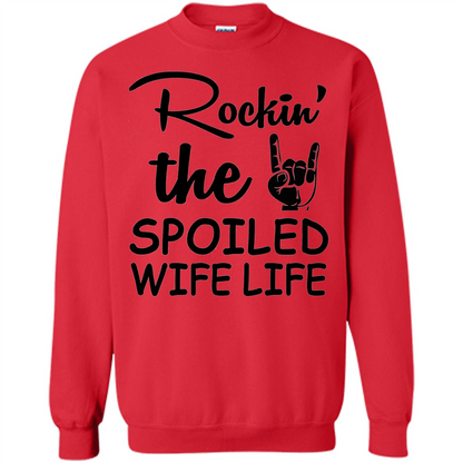 Rockin The Spoiled Wife Life White T-Shirt Red