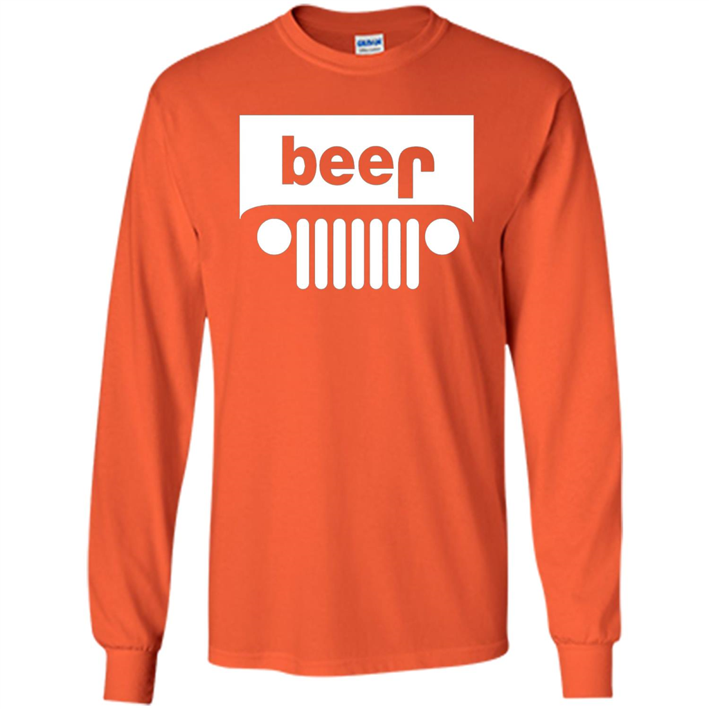 Funny Drinking T-shirt Adult Beer Jeep Orange