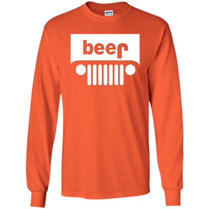 Funny Drinking T-shirt Adult Beer Jeep Orange