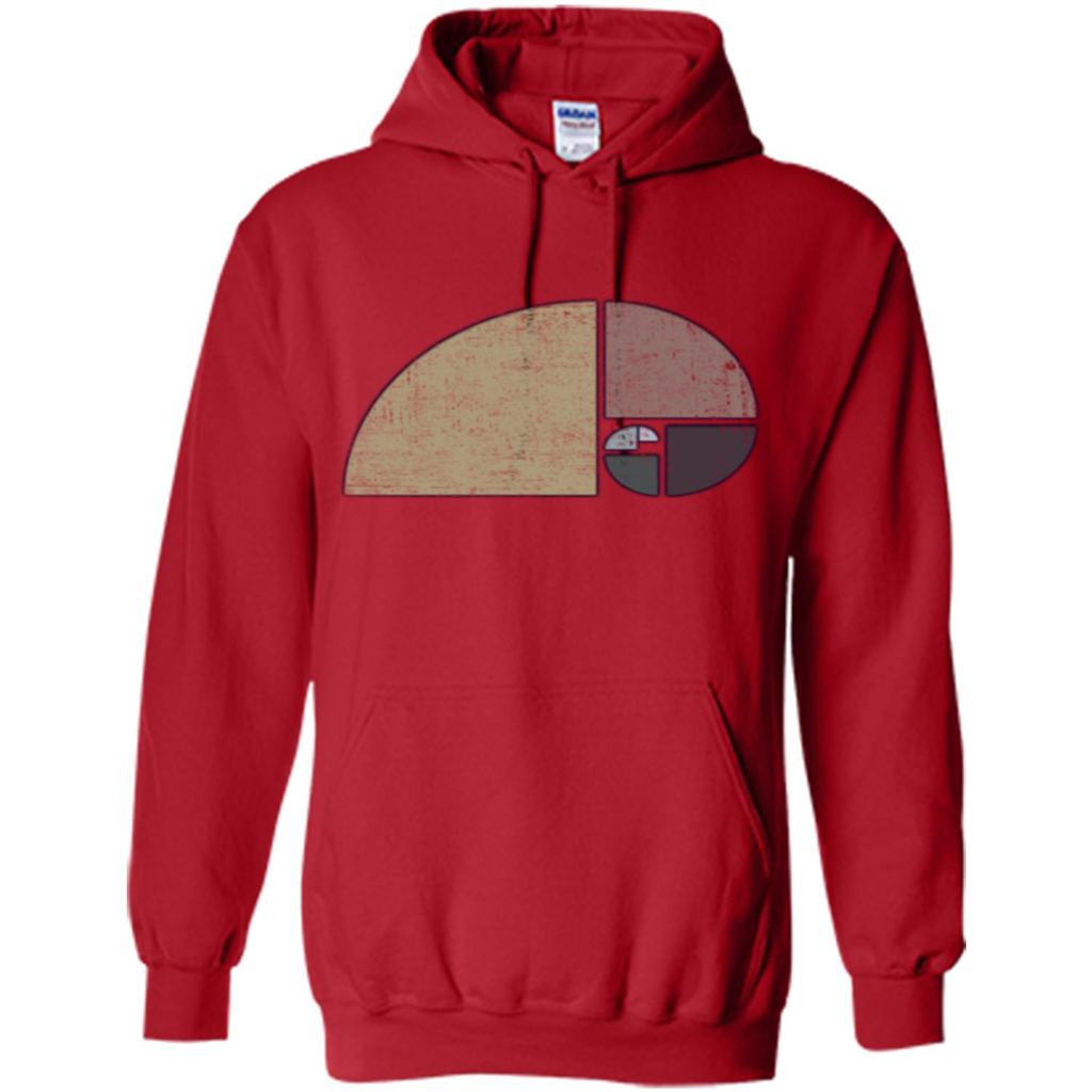 Distressed Geometric Fibonacci Spiral T-sihrt Red
