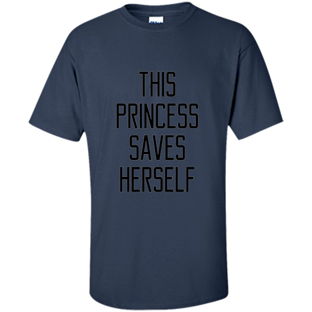 Music T-shirt This Princess Saves Herself T-shirt Navy