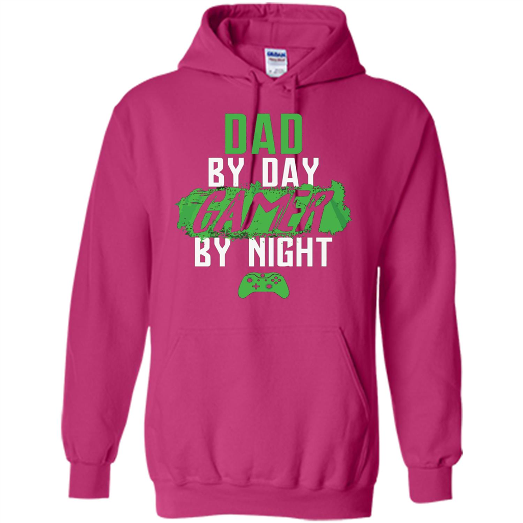 Fathers Day T-shirt Dad By Day Gamer By Night Video Game Heliconia