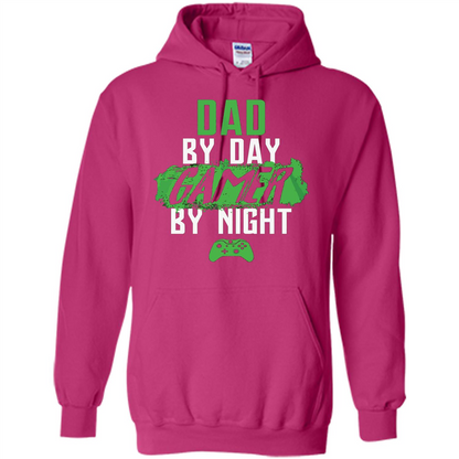 Fathers Day T-shirt Dad By Day Gamer By Night Video Game Heliconia