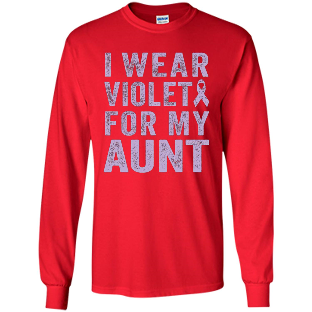 Cancer Awareness T-shirt I Wear Violet For My Aunt T-shirt Red
