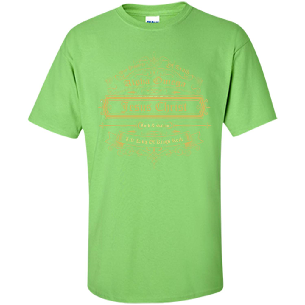 Christian T-shirt Way Property Of Truth Jesus Christ Alpha Omega Lord Lime