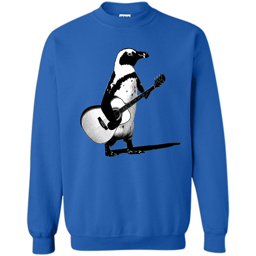 Funny Penguin T-shirt Penguin Plays Guitar Royal