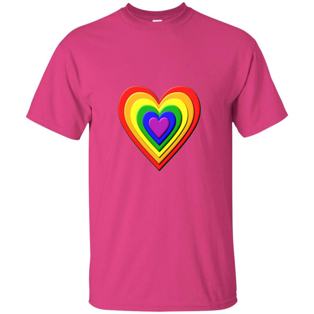 LGBT T-shirt Rainbow Heart T-shirt Heliconia