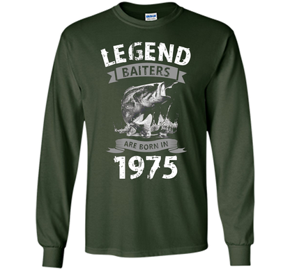Mens 42nd Years Old 1975 Birthday Gift Idea Tshirt for Fishing shirt Forest Green