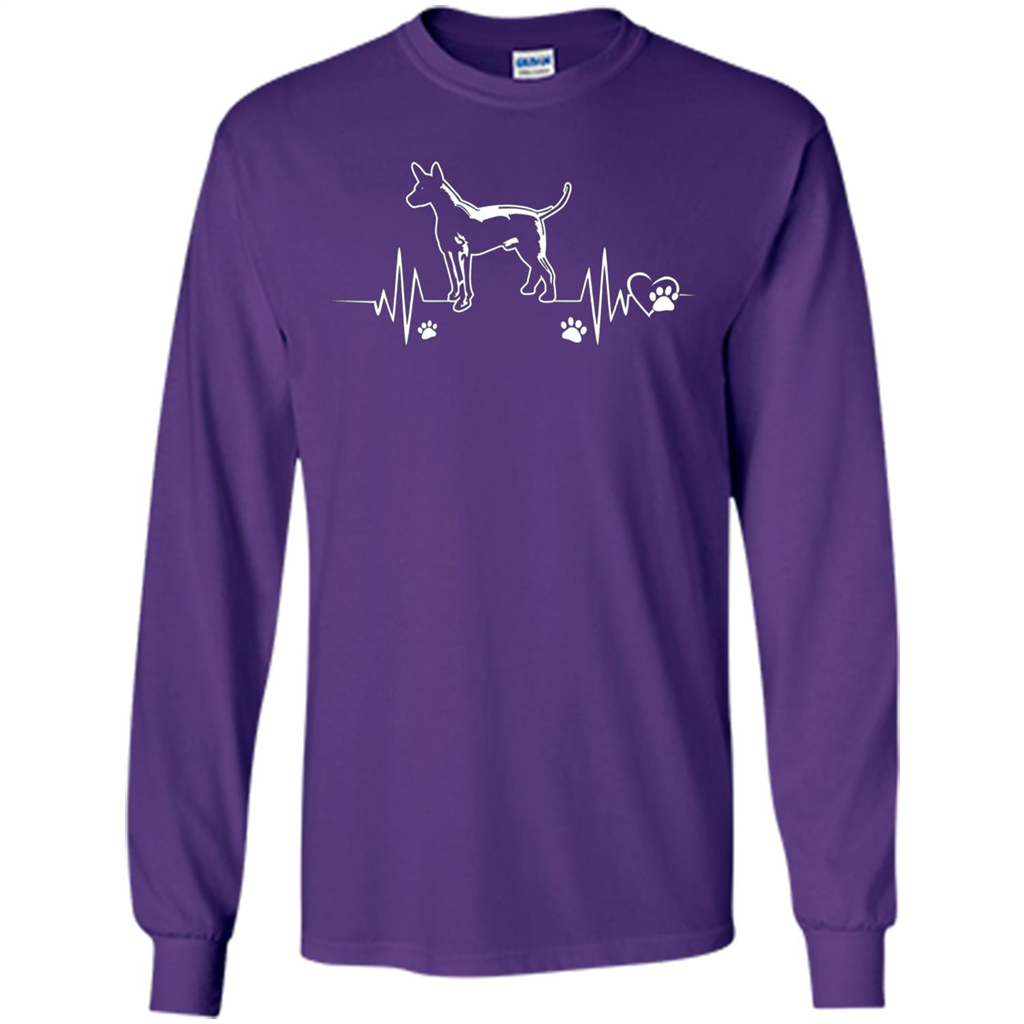 Heartbeat Mexican Hairless Dog T-shirt Heartbeat Paw Dogs Purple