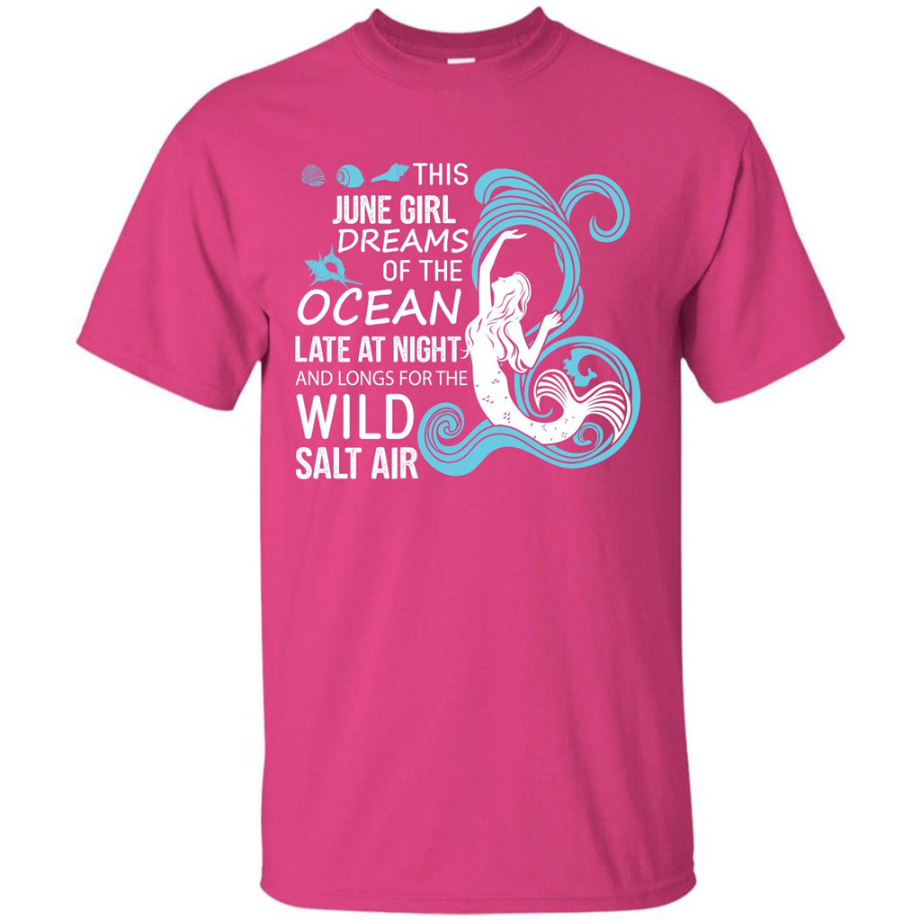 This June Girl Dreams Of The Ocean Late At Night T-shirt Heliconia