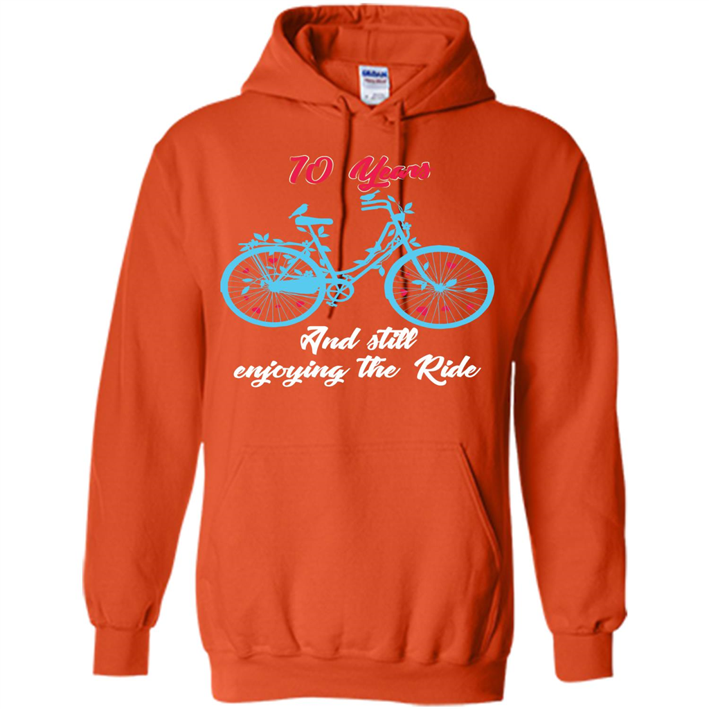 Anniversary T-shirt 10 Years And Still Enjoying The Ride Orange