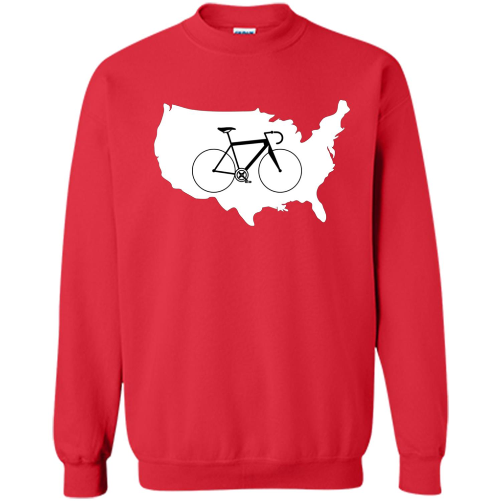 Bicycle America T-shirt USA States Road Bike Red
