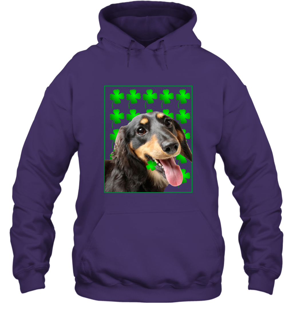 Dachshund With Shamrocks Shirt Hoodie Purple