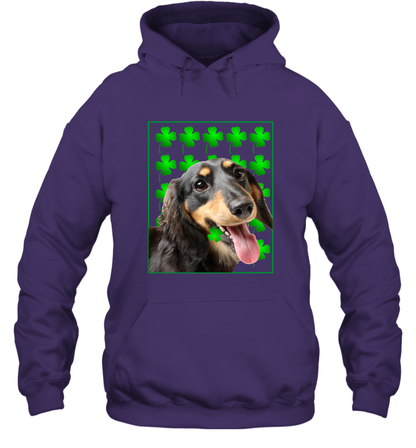 Dachshund With Shamrocks Shirt Hoodie Purple