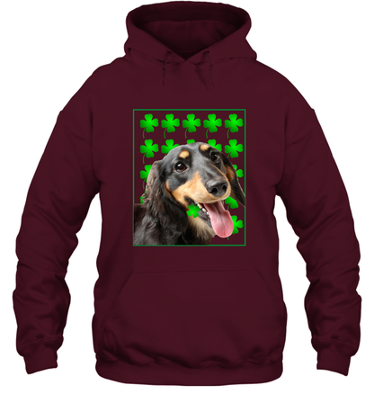 Dachshund With Shamrocks Shirt Hoodie Maroon