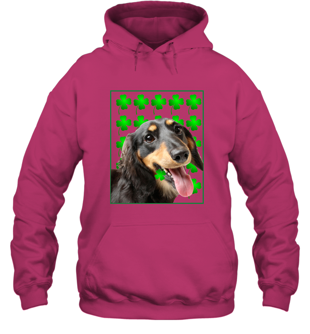 Dachshund With Shamrocks Shirt Hoodie Heliconia
